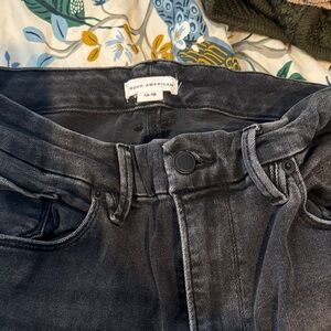 Good American Charcoal Denim Pants